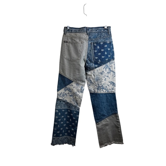 Alice + Olivia Amazing High Rise Patchwork Jeans Sz 25 - Picture 7 of 13